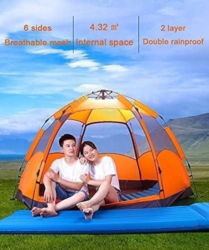 Haibing tenda tenda ao ar livre camping de 3 a 4 pessoas aparece a barraca de acampamento, tenda automática de praia hexagonal dupla com hall pólo e barraca de acampamento à prova de chuva