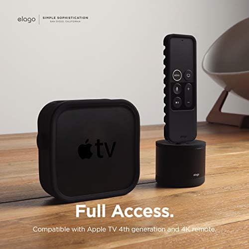 ELAGO R3 Case de proteção compatível com Apple TV Siri Remote 1ª geração - Proteção extra, silicone durável, cordão incluído, acesso