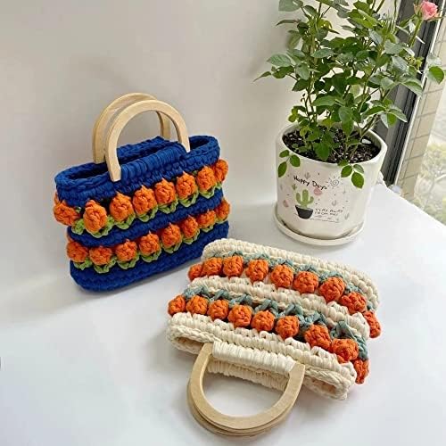 Sfmzcm Flores Mulheres Bolsas de ombro feitas à mão Tecida Bolsa Lady Bolsa Cotton Shop Bag Daisy Women Travel Beach