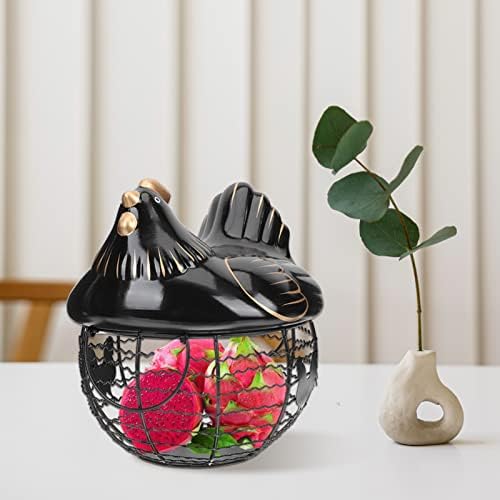 Bestonzon Hen Hen Pão Frango Lanches Design de armazenamento ovo decorativo com cestas Candy Handle Display Carrier Bowl Ceramic