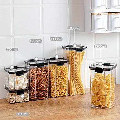 ANNCUS Caixa transparente de armazenamento lacrado de alimentos de cozinha recipientes de grãos quadrados lanche de
