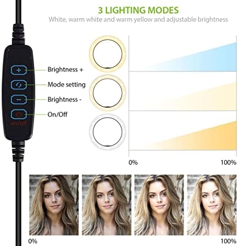 Bright selfie anel Tri-Color Light Compatível com o seu Acer Liquid Z330 10 polegadas com remoto para transmissão ao vivo/maquiagem/youtube/tiktok/vídeo/filmagem