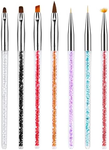 Wyfdp unhas Art Brush Rhinestone Pintura Desenho Builder de caneta Coating Salhando a linha do ângulo de ventilador de fãs de gradiente