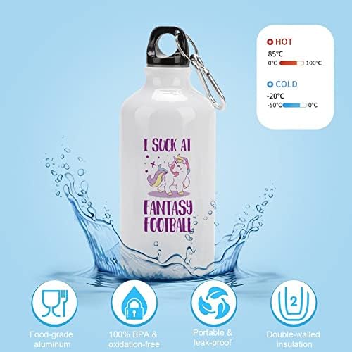 Eu sou péssimo em Fantasy Football Unicorn Lightweight Water Garrafs Aluminium Sports Cup Drink Tumbler para ciclismo Caminhando 400ml