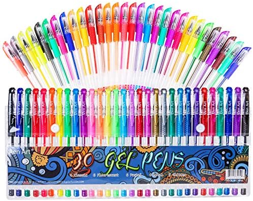 Canetas de gel para livros para colorir adultos, 30 cores Pen do marcador de gel com 40% mais tinta para desenhar, rado de ração scrapbooks diário de bala