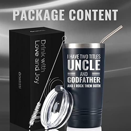 Onebttl Godfather Gifts, caneca de viagem em aço inoxidável de 20 onças, ideia de presente engraçado para o melhor padrinho
