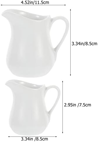 Porcelana Hemotão Pitador de barco de porcelana 4pcs mini creme de cerâmica xícara de copo branco túmulo de café com leite leite jarro jarro jarro de jarro de jarro 100ml+ 250ml