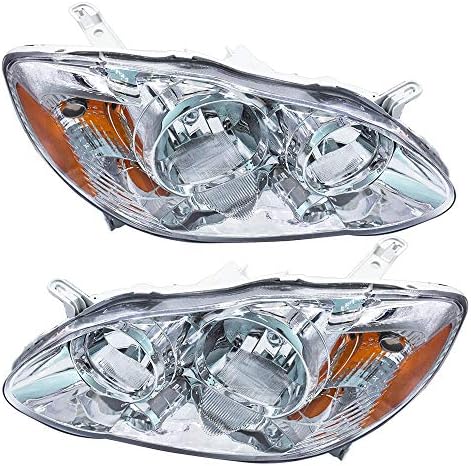 Substituição do conjunto dos faróis para 2003-2008 Toyota Corolla Headlamp Substacting Par Driver e lado do passageiro