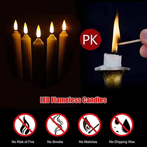 Dingtong 12pcs sem chamas LEDs LEDs Luzes de velas, bateria operada por castiça