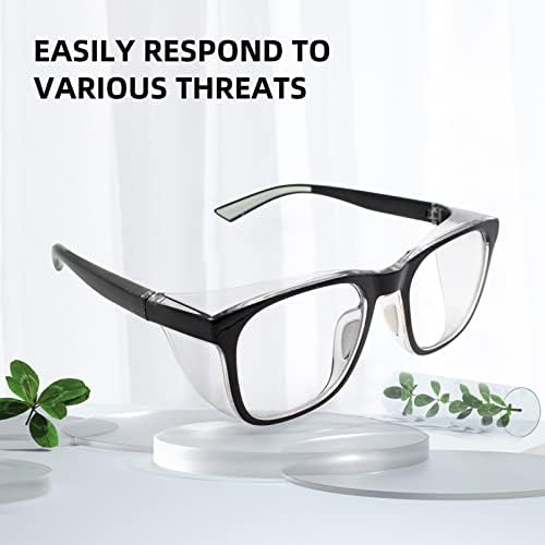 Jing Lei de óculos de segurança elegantes anti nevoeiro óculos de segurança claros, óculos de proteção pessoal para homens e mulheres