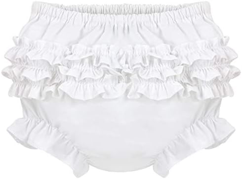 Butrif Boutique Baby Ruffle Panty Capas para meninas - Bloomers de bebê clássicos para meninas - capa de fralda branca/rosa