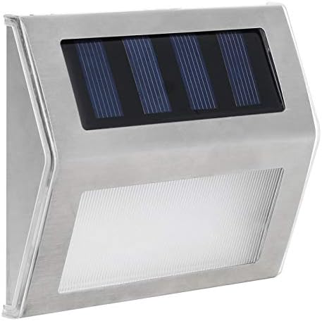 Jarchii Energy Saving Solar Step Lamp, Luzes de escadas solares à prova d'água, para etapas cercas de varandas parede