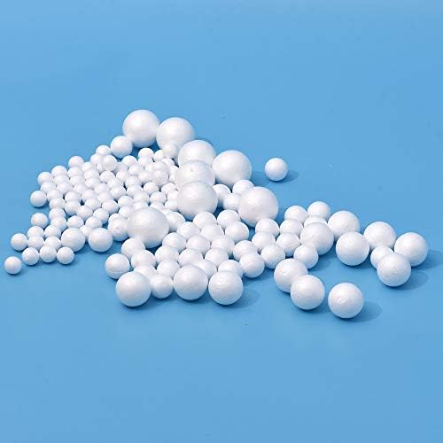 Uxcell 140 peças 4 tamanho de poliestireno branco bolas de espuma