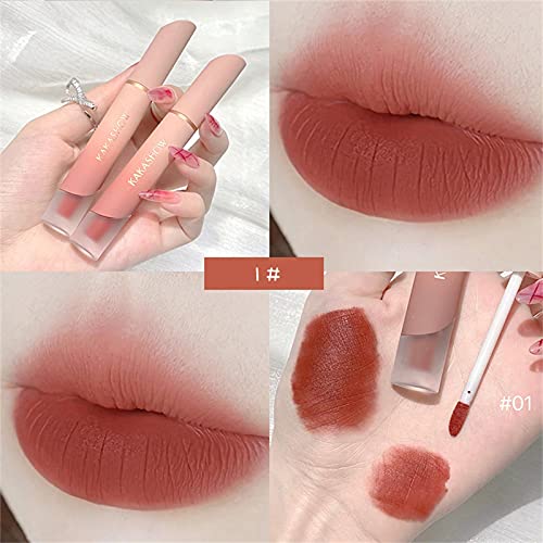 Esmalte de lábio creme, Batom de veludo fosco de veludo menina blush duplo-lados, glaze de brilho labial à prova d'água de longa duração