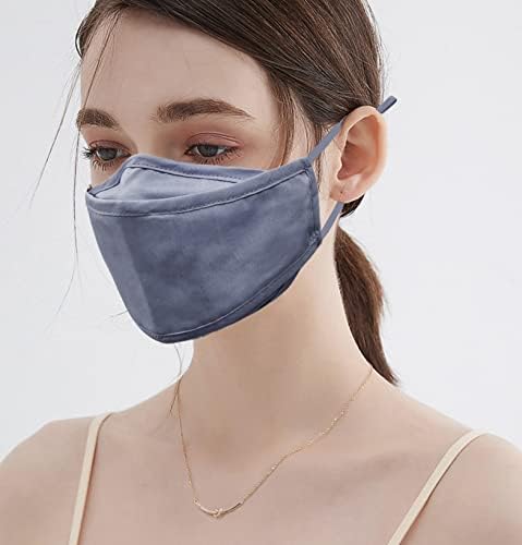 [5packs] máscara de pano reutilizável unissex para face pequena, máscara facial ajustável com fio do nariz e laço de orelha,