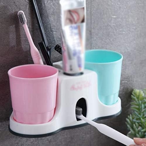 Tfiiexfl Polpa de escova de dentes simples montada na parede, porta -dentes de escova de dentes de lavagem, kit de copo de