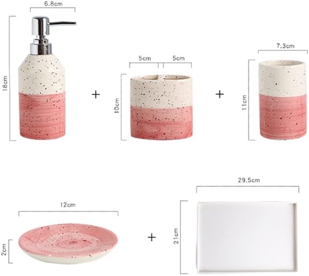 Tbiiexfl Banheiro de lavagem japonês de cinco ou seis conjuntos de leandóleo do banheiro suprimentos de banheiro de dentes de dentes cerâmica