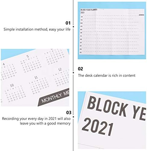 Besportble Bulletin Board Decor 2021 Calendário de parede pendurado calendário mensal para fazer a lista de listas Planejador