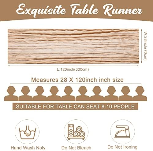 24 PCs Galze Table Runner Bulk, 120 polegadas Tala de mesa de grega 10ft, férias Rustic Rust Runner Boho Table to Ploth Table Long Runner para Decoração de Decoração