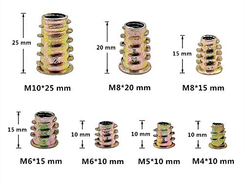 Guard4U 105pcs liga de zinco HEXTEMENTE SOCKET DE INSERIÇÕES DE INSERIDA NOTS DE MONITOS DE MORREGAS DE MOLOS DE MODOS, INSTRAS