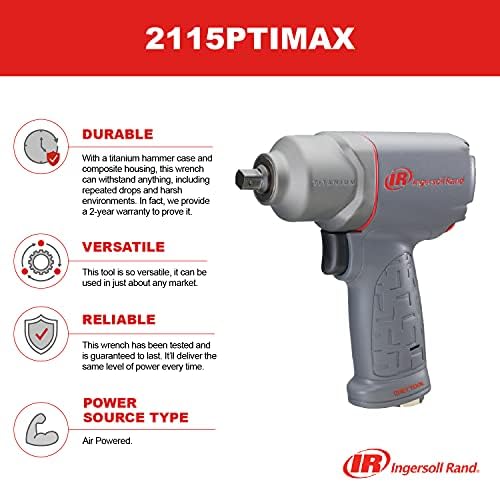 Ingersoll Rand 2115ptimax 3/8 Tipo de pino, chave de impacto industrial