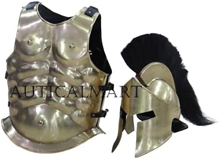 Ciranha medieval de armadura muscular grega nagicalmart com halloween de capacete espartano