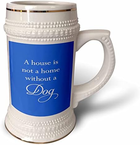 3drose Uma casa não é uma casa sem um texto branco de cachorro - 22 onças de caneca