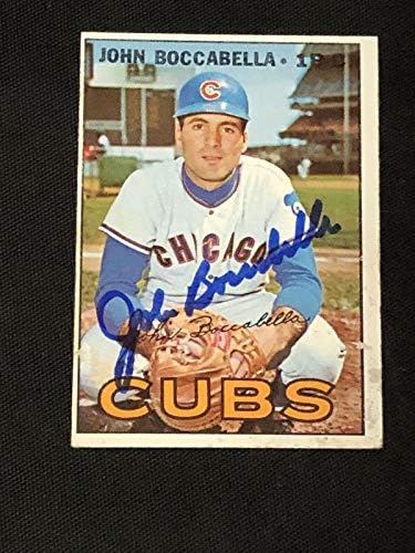 John Boccabella 1967 Topps assinado cartão autografado # 578 Oi # Chicago Cubs - Cartões autografados de beisebol cortados