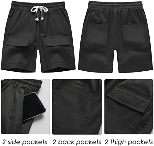 Xinyangni feminina para caminhada shorts shorts com bolsos de cintura elástica de golfe de golfe de algodão