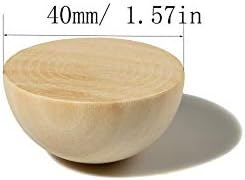 25 PCs 40 mm Bolas de madeira dividida, pequenas contas de madeira inacabadas naturais para crianças artesanato