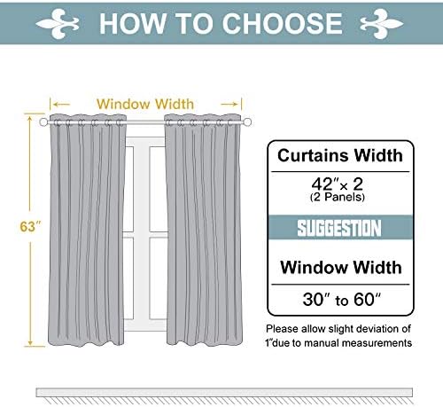 Cortagens de Blackout de Chrisdowa para quarto com revestimento preto, 2 camadas de espessura Blackout total cortinas de Janela