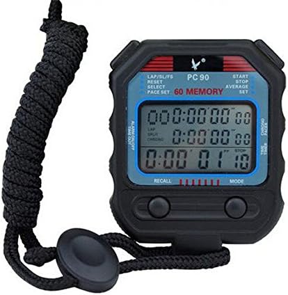 Biscont Professional Stopwatch 3 linhas 60 voltas Segundo Sport Digital Sport Timer PC90 Profissional Athletics Stopwatch para