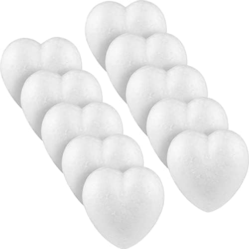 Zerodeko 10pcs Coração de espuma, bolas de espuma artesanal Bolas de espuma de poliestireno em forma de coração Modelando suprimentos