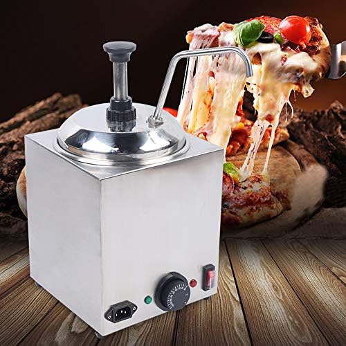 2.5l Capacidade de pimenta e queijo que quente, dispensador de queijo nacho com bomba aquecida, aquecedor de bico de aço inoxidável que quente e quente para caramelo de queijo nacho quente