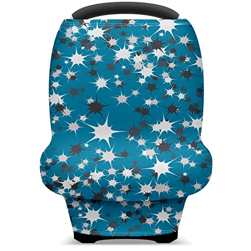 Capas de assento de carro para bebês abstrato azul estrelas padrão cobertura de enfermagem capa de carrinho de amamentação para