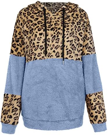 Suéteres femininos Pullover leopardo com suéter de suéter de suéter de suéter de lã de lã de suéter de camisola de