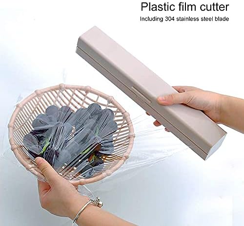 Distribuidor de plástico GONA com tamanho pequeno, dispensador de filme de aderência recarregável, ferramenta de corte de papel de