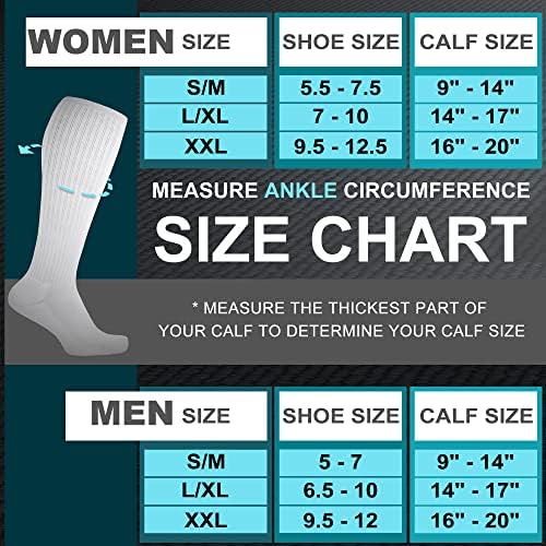 Meias de compressão médica de Uusocks para mulheres e homens 3 pares 20-30 MMHG Knee High Compression meias Circulation Best para administrar enfermeiras atléticas