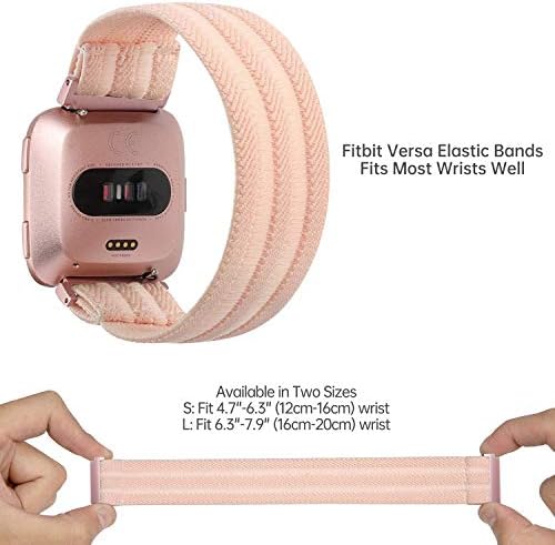 Toyouths 2-pacote compatível com Fitbit Versa 2 Copper Rose Gold Gold Bands Women Metal Wrist+Substituição para Fitbit Versa Scrunchie