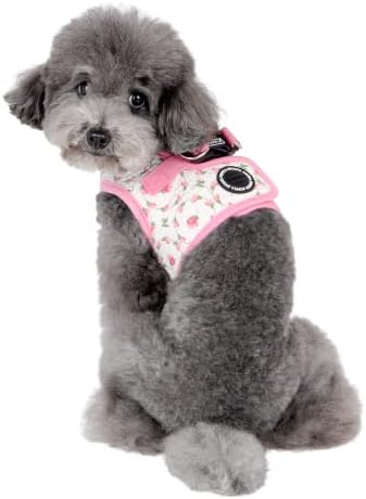 Puppia Spring and Summer Fashion Step-in Vest Dog Arnness, Pink_florian, grande