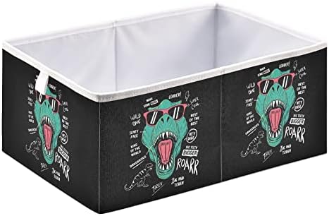 Cataku Dinosaur Cool Cube Bins para organização, caixas de armazenamento de armazenamento de tecido retangular para organizador