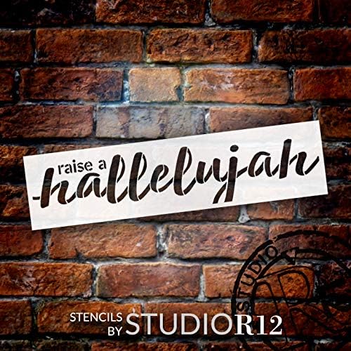 Levante um estêncil de aleluia por Studior12 | Crie inspiração cristã cursiva simples | DIY Citação de adoração da fé no