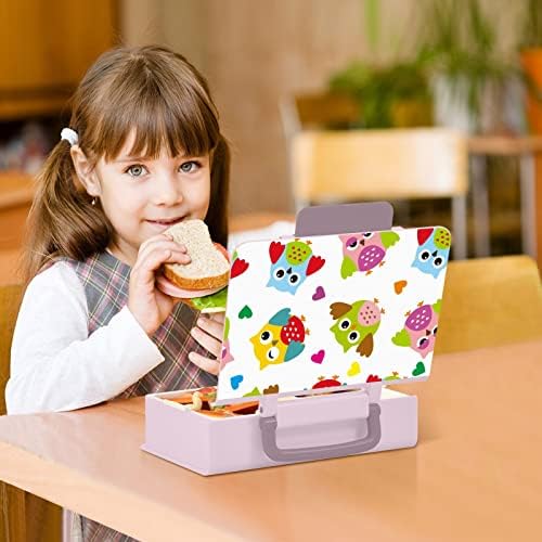 Susiyo Owl fofo com corações Bento Box Lunch Boites Recipientes com 3 compartimentos para adultos e adolescentes