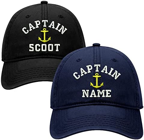 Capitão Capitão Bordado personalizado - Capitão personalizado Capitão de pai, adicione seu nome de boné de beisebol
