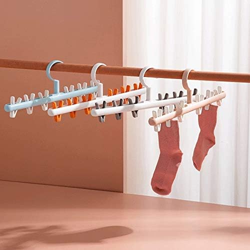 Lepsjgc 6 clipe de armazenamento rack de rack multifuncional secar rack de rack de vento anti-wrap hanguer meias de roupas