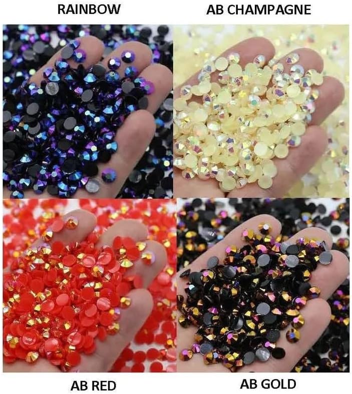 5000 PCs strassões, geléia não-hot, 2 mm, costas planas, strasss de resina, enfeites, bling, unhas de unhas