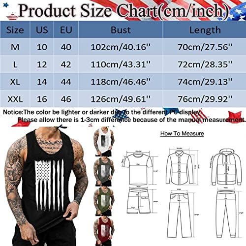 Camisetas de verão bmisEgm para homens mens dia de independência tanque de verão top tampa respirável de tamanho grande spandex de algodão casual de comprimento