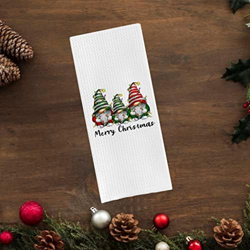 DOTAIN FARMHOUSE Feliz Natal Gnome Funnic Gnome Treça Luzes de Waffle Teas