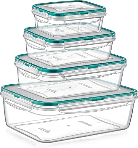 Conjunto de recipientes de armazenamento de alimentos, recipiente de plástico hermético para organização de despensa e cozinha, BPA
