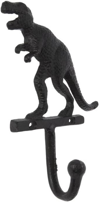 Black Dinosaur Metal Wall Hook Decoração da sala de jogos em casa Decoração 6 Comprimento